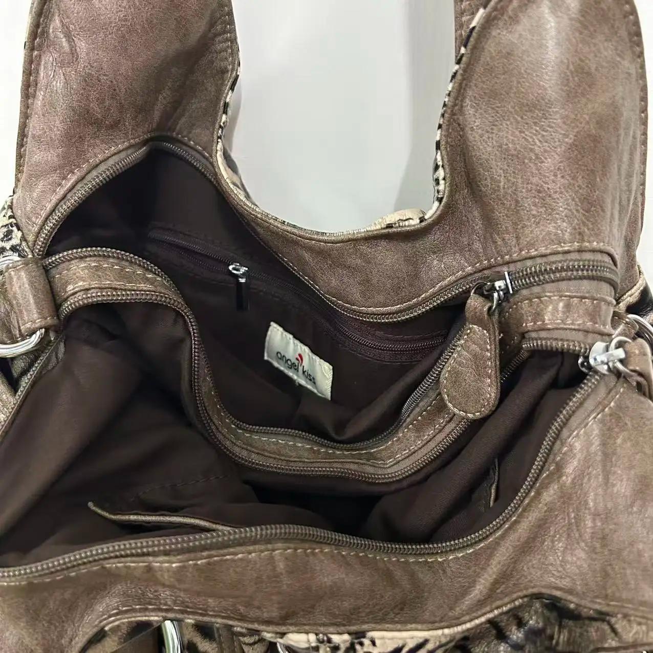 Sac à main polyvalent pour femme, sac à bandoulière léopard, sac à poignée supérieure, sacoche tenda