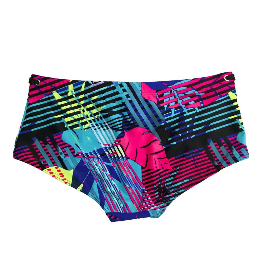 Maillot de bain Sexy pour hommes, imprimé feuilles, Boxer, slip, Bikini, coupe brésilienne, maillot