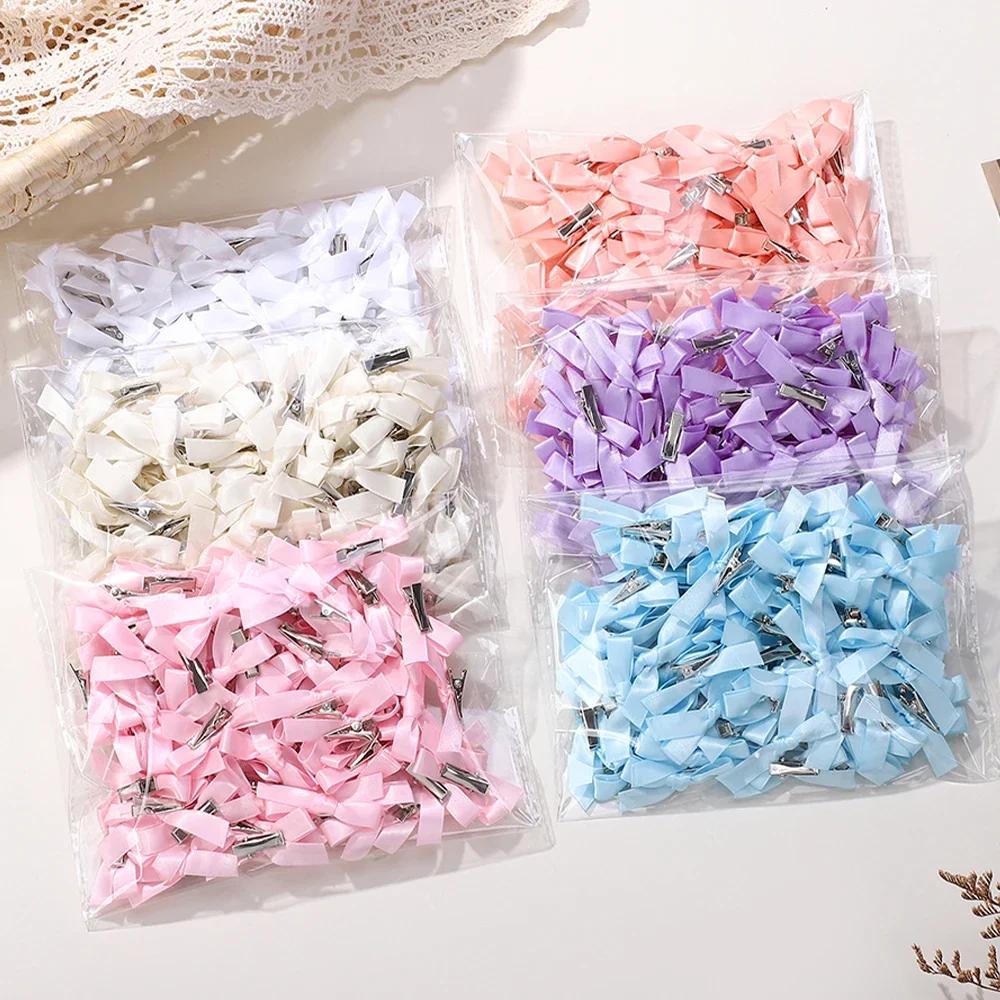 Mini nœud papillon pour enfants, couleur unie, avec pince à cheveux, Style Ballet, ruban tressé, acc