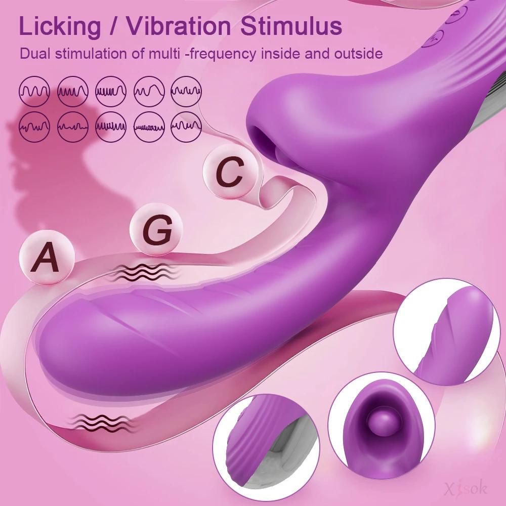 Vibromasseur gode injuste pour femme, lécher la langue féminine, UNIS isseur de clitoris, jouets sex