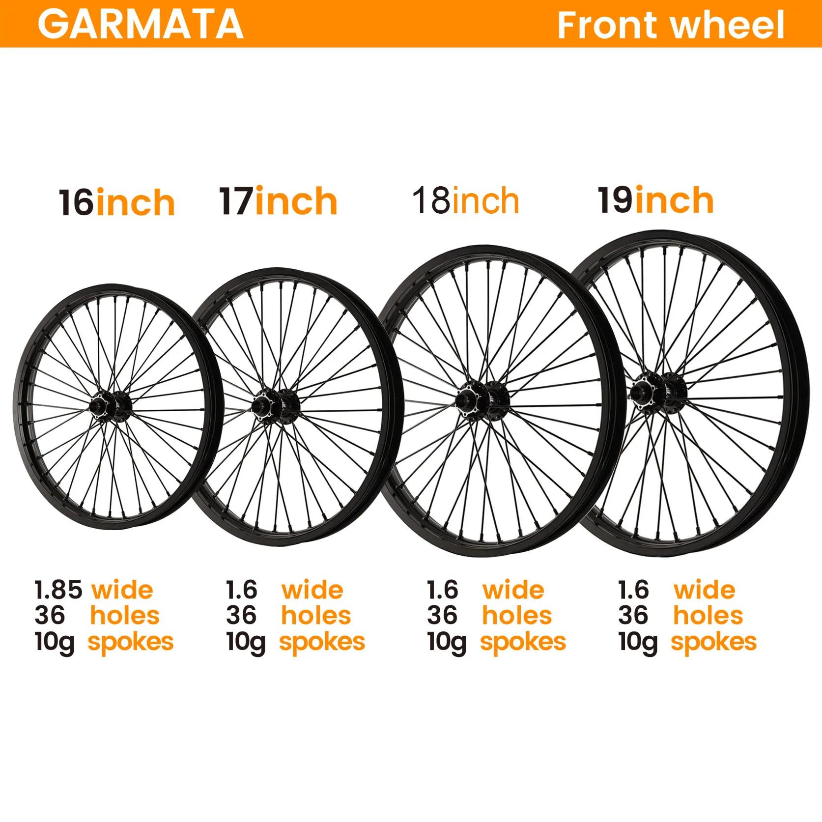 Roue avant vélo GARMATA 17 19 pouces largeur 1.6 36 trous rayons 10g moyeu 110x20mm
