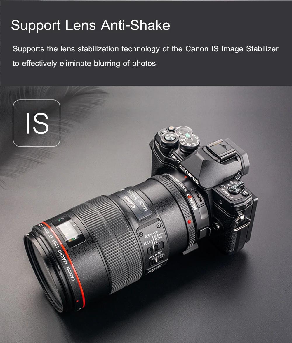 Bague d'adaptation Autofocus Viltrox EF-M2II pour objectif Canon EF vers appareils photo série montu