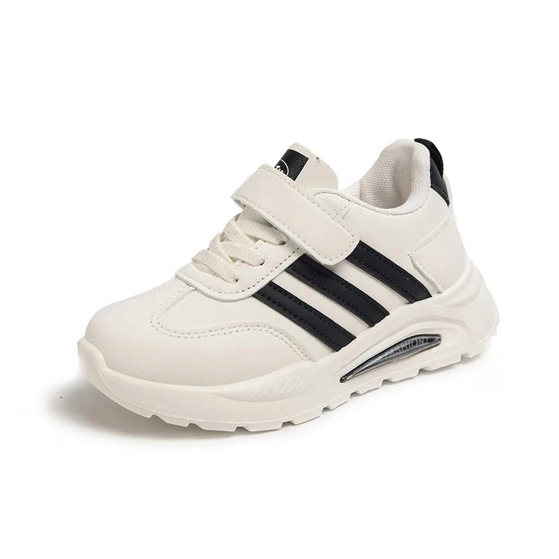 Chaussures de Sport pour garçons et filles, baskets à rayures Patchwork, à la mode, noires, kaki, gr
