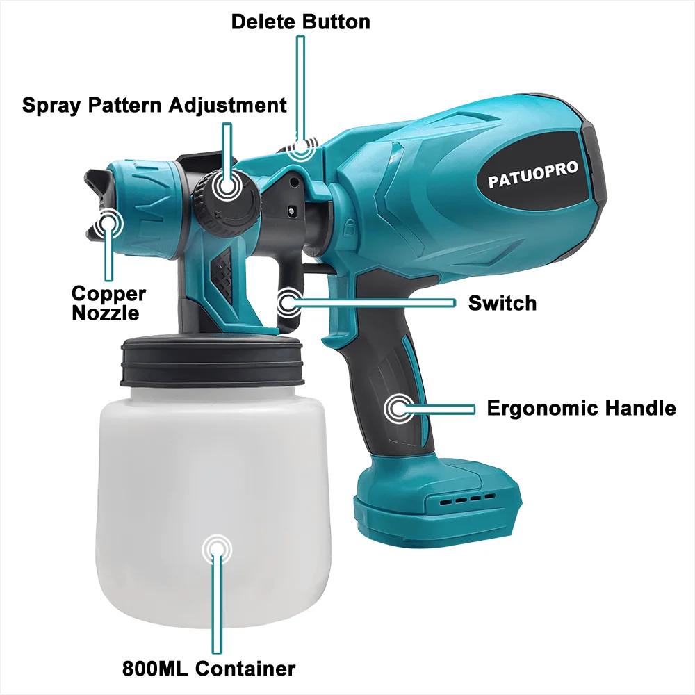 Pistolet de pulvérisation électrique sans fil, pulvérisateur de peinture pour meubles automobiles, a