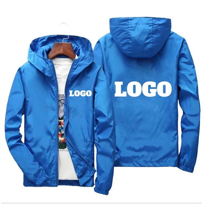 Veste d'automne avec Logo de marque personnalisé pour homme, coupe-vent chaud et imperméable, vêteme
