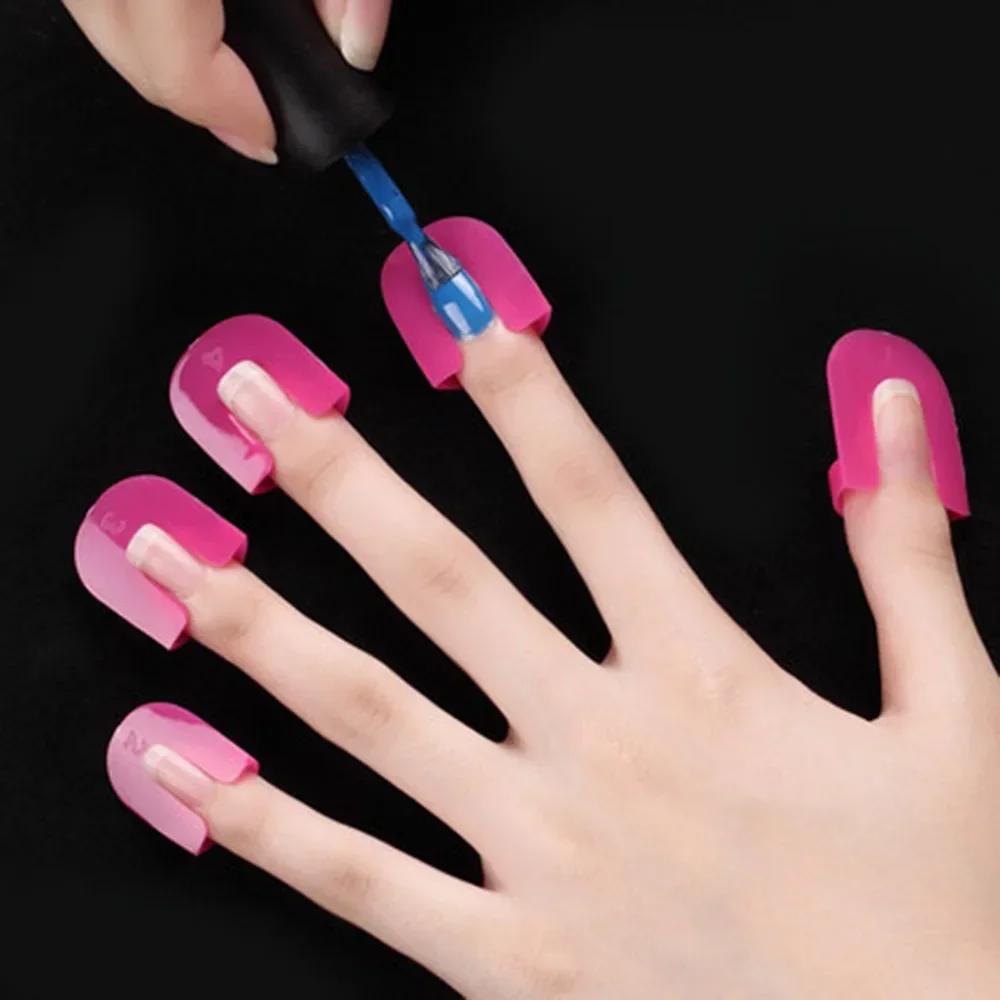 Bouclier de vernis en forme de courbe G, 26 pièces/ensemble, 10 tailles, protection des ongles, couv