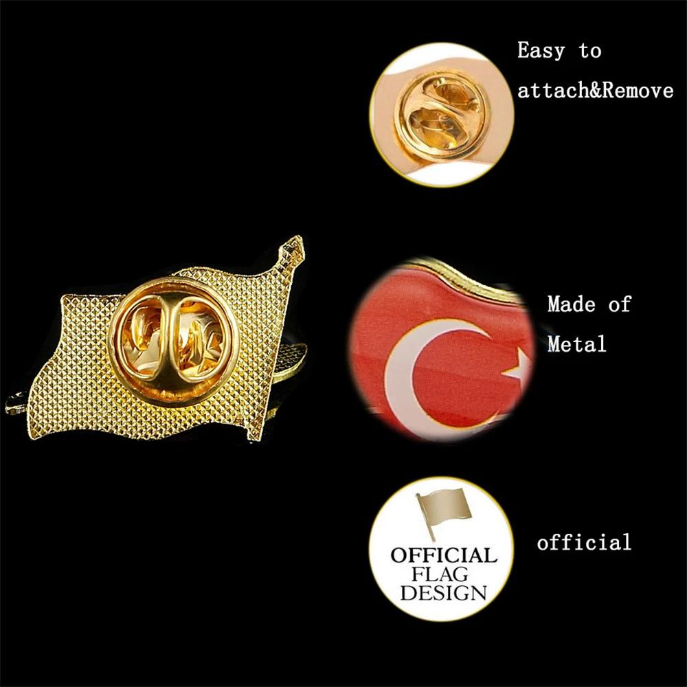 Épingle à revers drapeau National de turquie, motif de drapeau, Badge en émail, écharpes rétro, sac