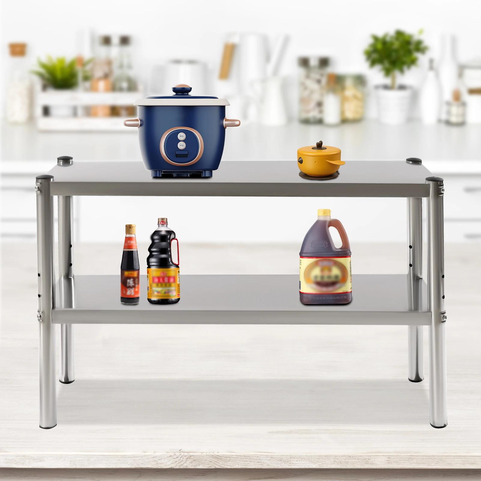 Brittop-Étagère réglable pour table de préparation, deux espaces de stockage recyclables, 12x36 pouc