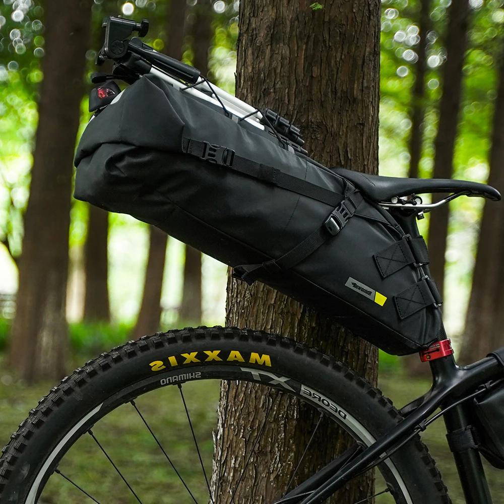 Rhinowalk sac de selle de vélo étanche grande capacité sac de selle de vélo sac arrière pliable de c