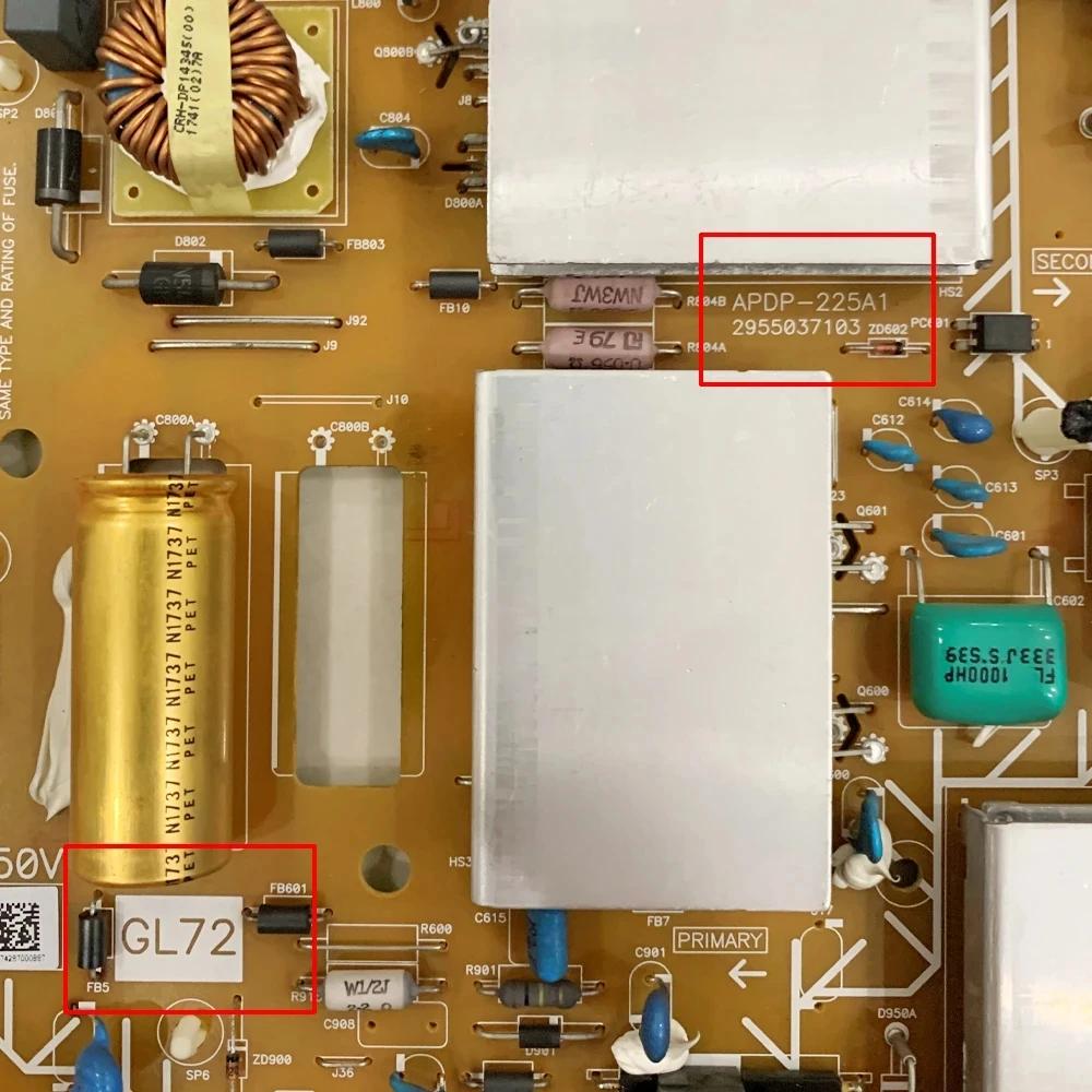 Carte d'alimentation principale pour Sony TV, d'origine, GL72, APDP-225A1, 2955037103, KD-65X8500E
