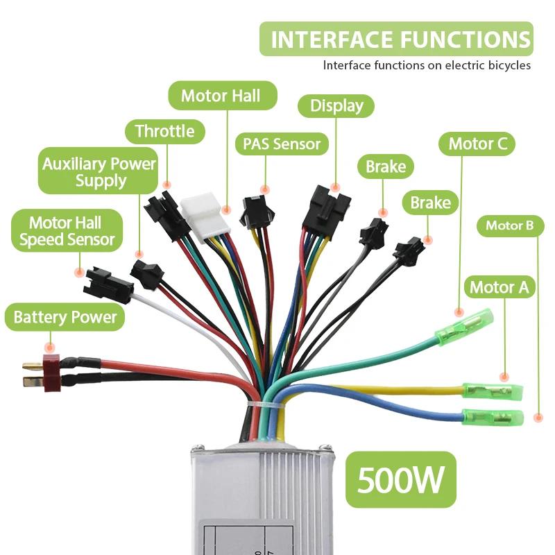 Contrôleur électrique sans balais 350W 500W 800W 36V 48V, pour vélo électrique, Scooter, vélo électr