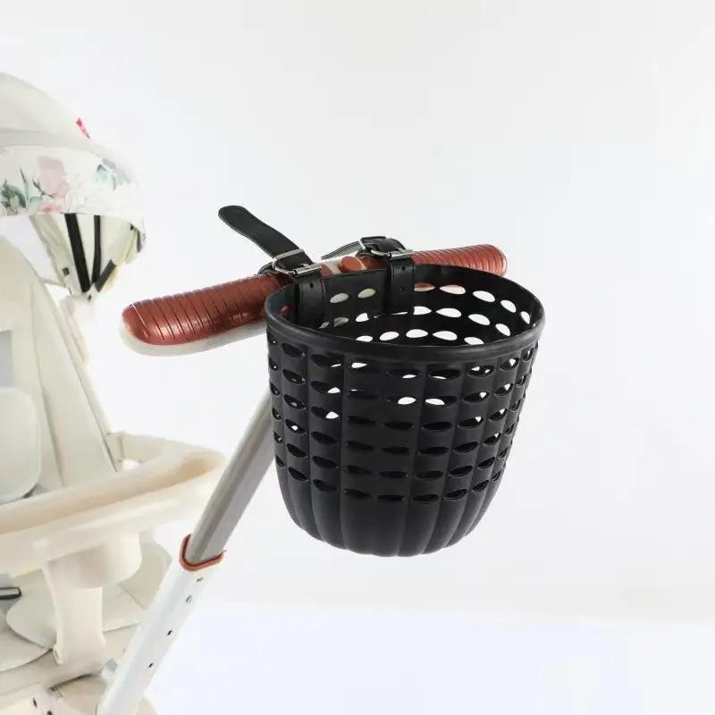 ✔ Panier de vélo pour enfants, panier de rangement durable avec sangles réglables en PU, panier de g