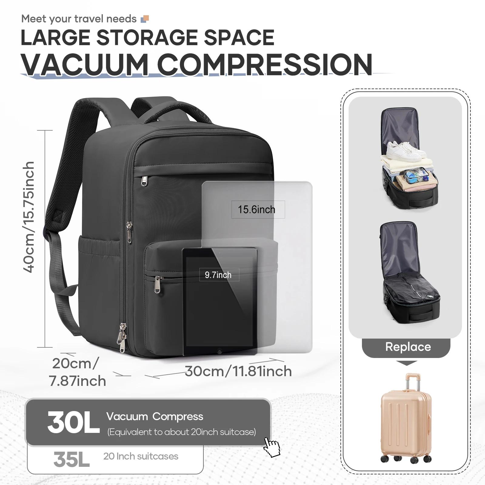 Compression sous vide pour sac à dos avec pompe manuelle, sac à dos de voyage approuvé Ryanair 40x30