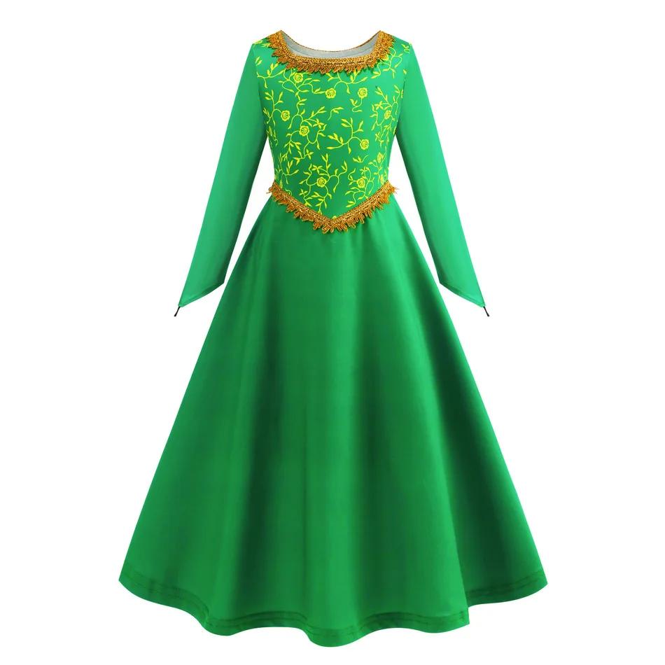 Fiona robe Halloween Shrek Cosplay fantaisie habiller vert princesse Costume enfants robe élégante e