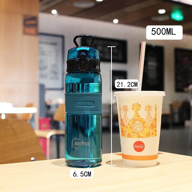 Bouteille d'eau de sport de 500ml, tasse en plastique Portable anti-fuite, verres avec filtre à thé,