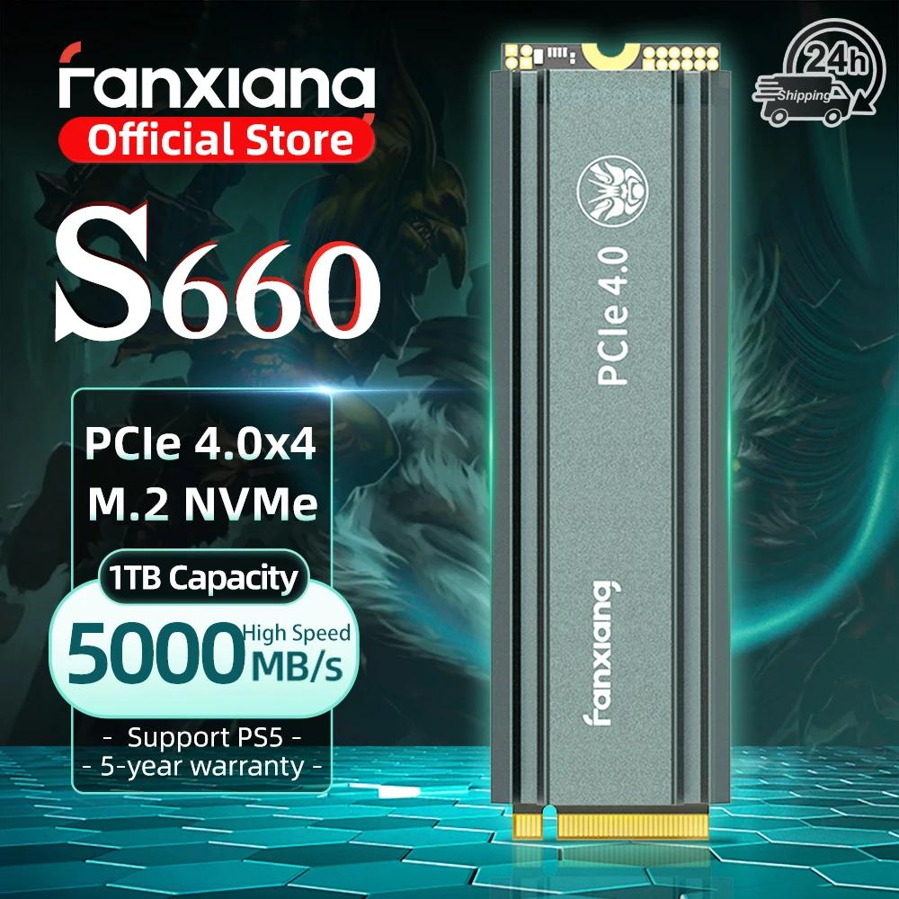 Fanxiang S660 M.2 SSD 500GB 1TB 2TB 5000MB/s M.2 NVMe PCIe4.0x4 SSD Disque SSD interne pour PS5/Play