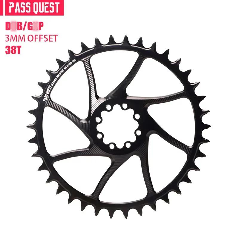 PASS QUEST 3mm Offest VTT 8-Bolt Plateau Dents étroites et larges Monture directe Vélo Roue à chaî