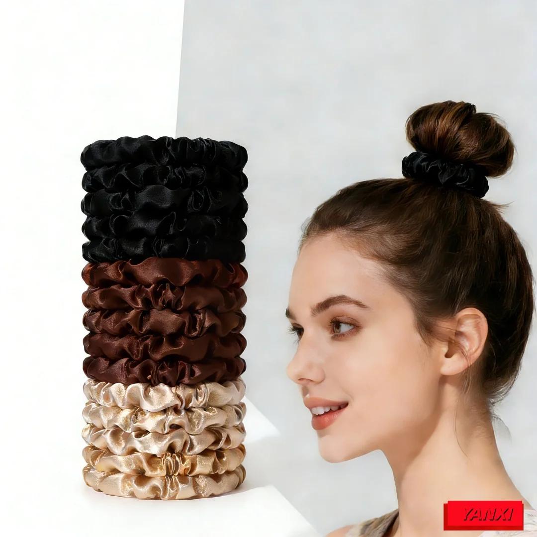 Chouchous en satin pour femmes, 1/30/60/100 pièces, 100 couleurs, petits couvre-chef de 6.5cm, acces