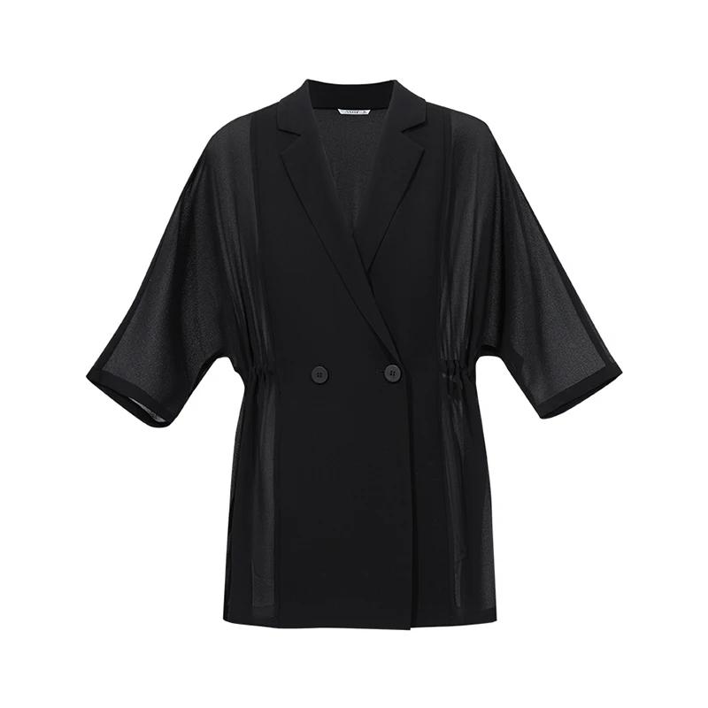Blazer Amii pour femme – Nouvelle collection été 2026 – Veste légère en mousseline à revers cranté e