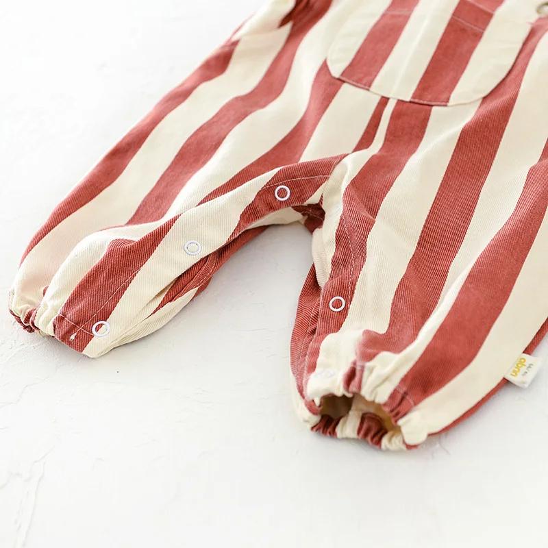 Salopette à rayures pour bébé garçon et fille, pantalon à bretelles, nouvelle collection automne
