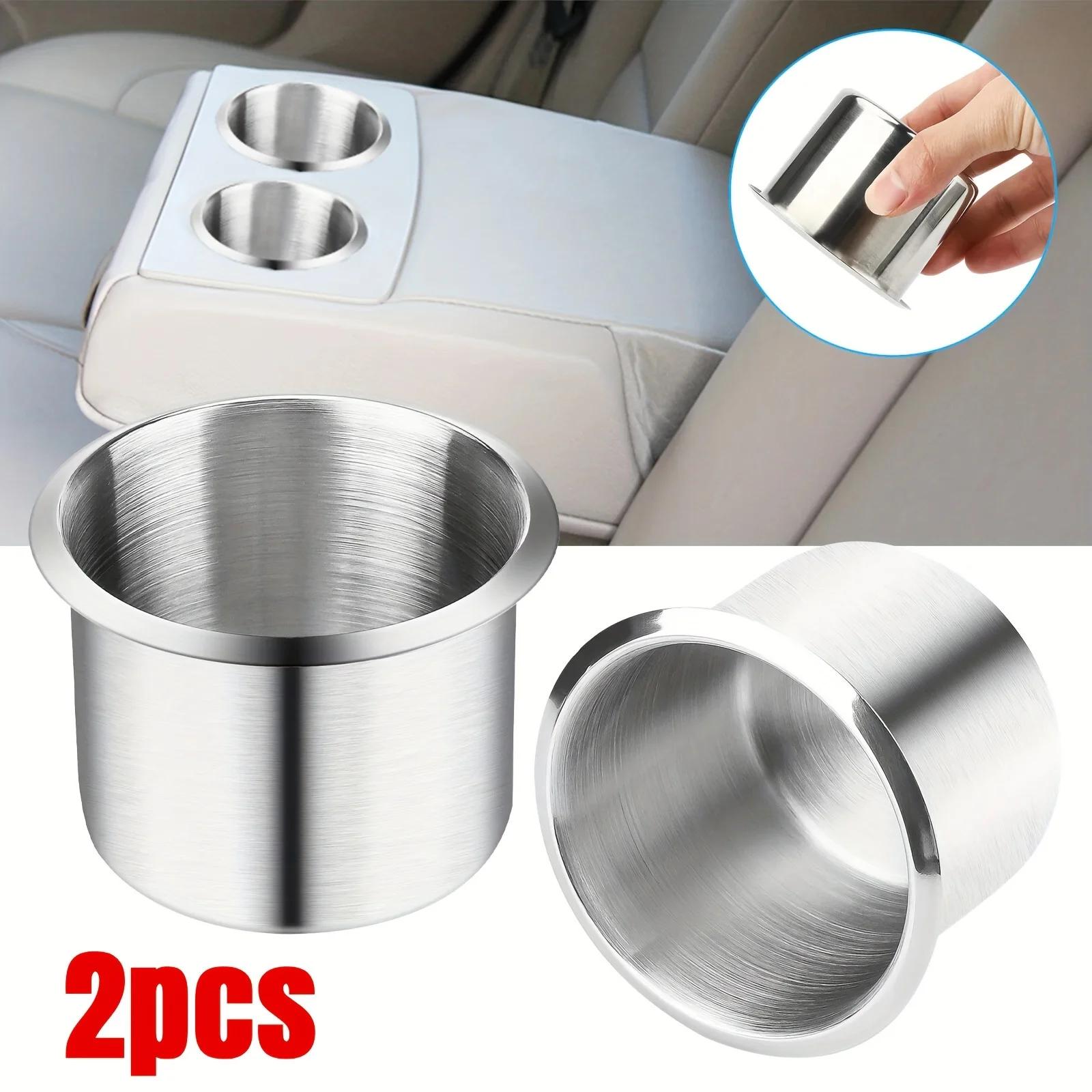 Porte-gobelet universel en acier inoxydable, 1/2 pièces, argent, pour Console centrale de voiture, b