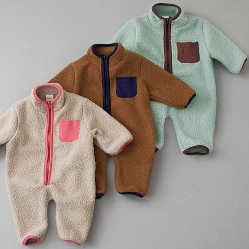 MILANCEL Combinaison pour nouveau-né printemps-automne, combinaison chaude en molleton d'agneau pour