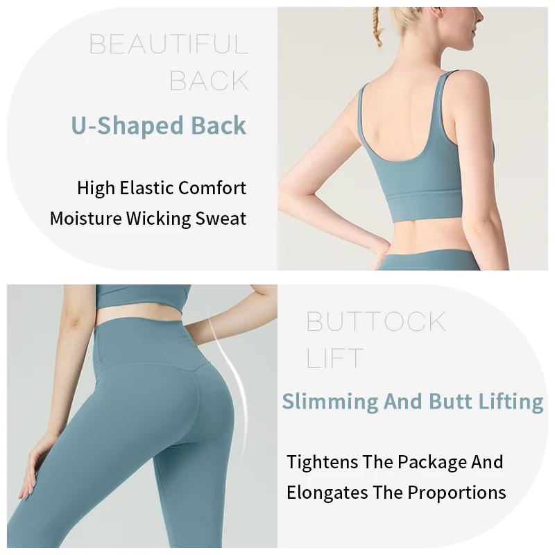 Vêtements de Yoga 2 Pièces Femme - Survêtement Athlétisme Pilates Fitness Ensemble