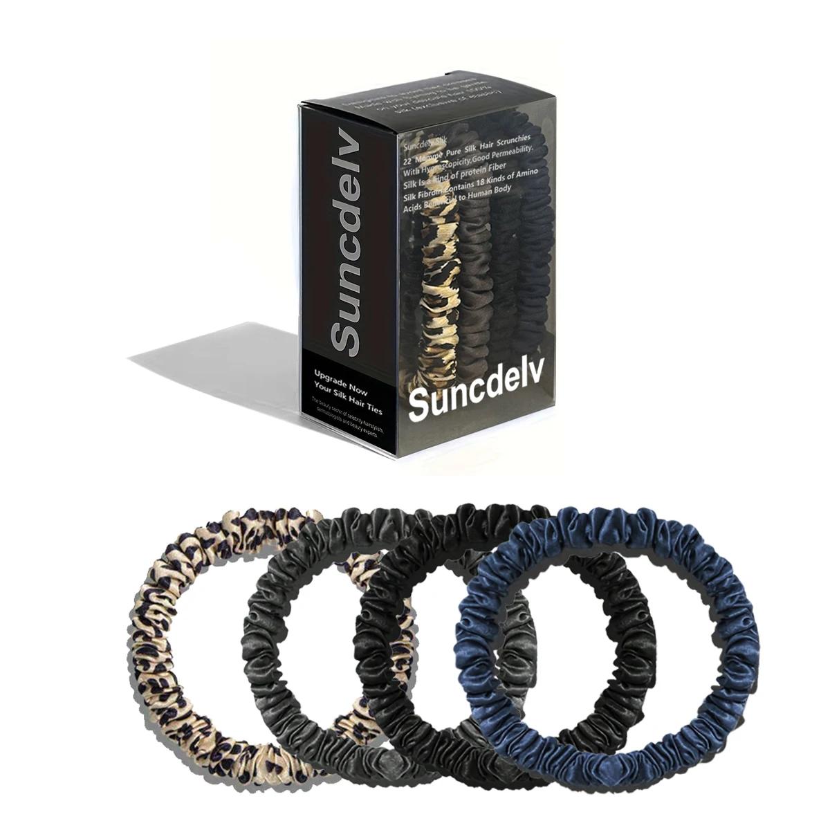 Chouchous pour cheveux 100% soie naturelle, couleur unie, chouchous pour cheveux de haute qualité (2