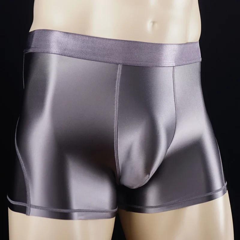 Maillot de bain brillant pour hommes, sexy, short brillant, sous-vêtement Boxer