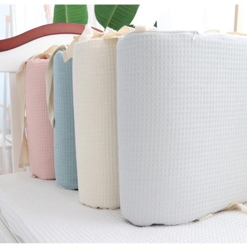 Ensemble de pare-chocs de berceau de bébé lavable en coton gaufré une pièce pour les nouveau-nés pou