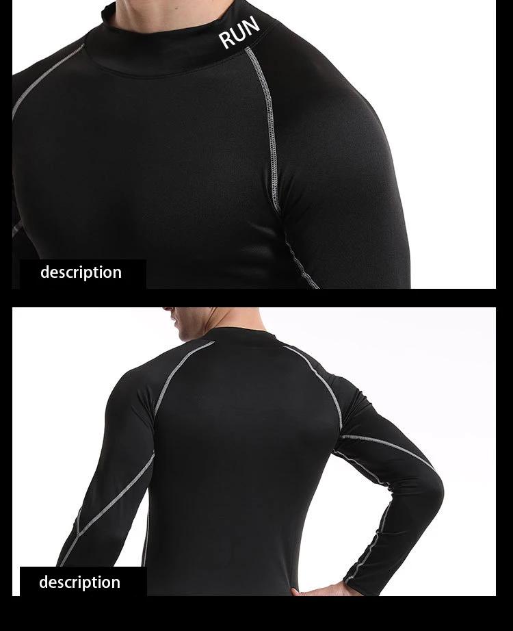 T-shirt de Compression pour hommes, chemises à séchage rapide, sous-vêtements de Fitness, hauts de m