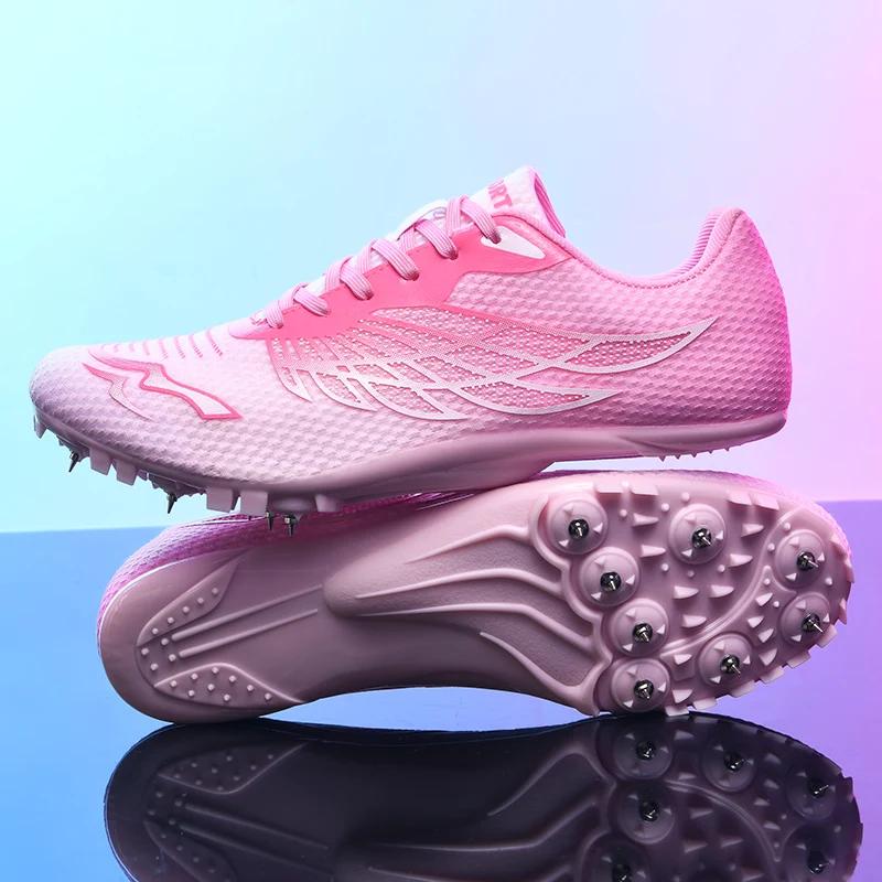 Chaussures athlétisme compétition homme femme - Baskets extérieur antidérapantes - Entraînement étudiants