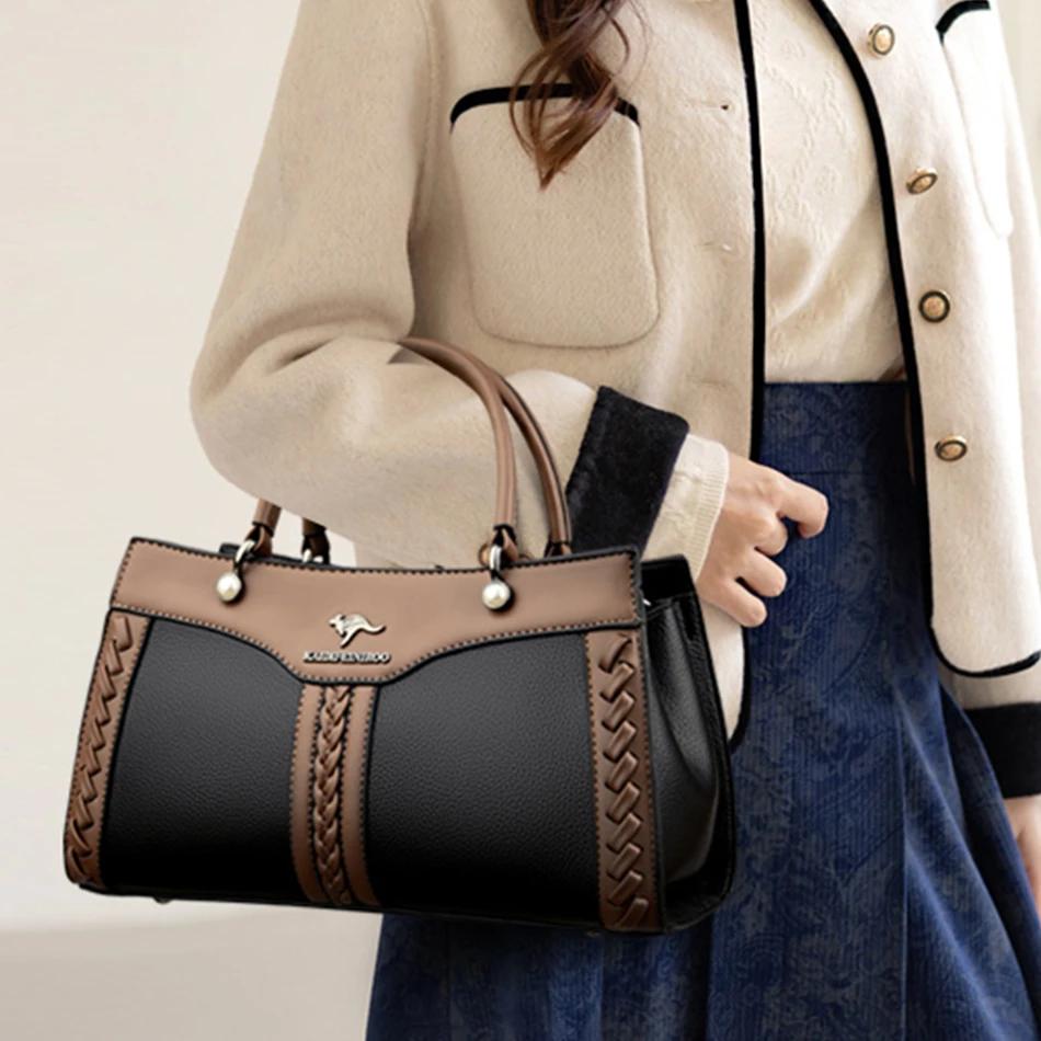 Sac à main multicouche de luxe pour femmes, sacoche tendance de bonne qualité en cuir souple, sac à