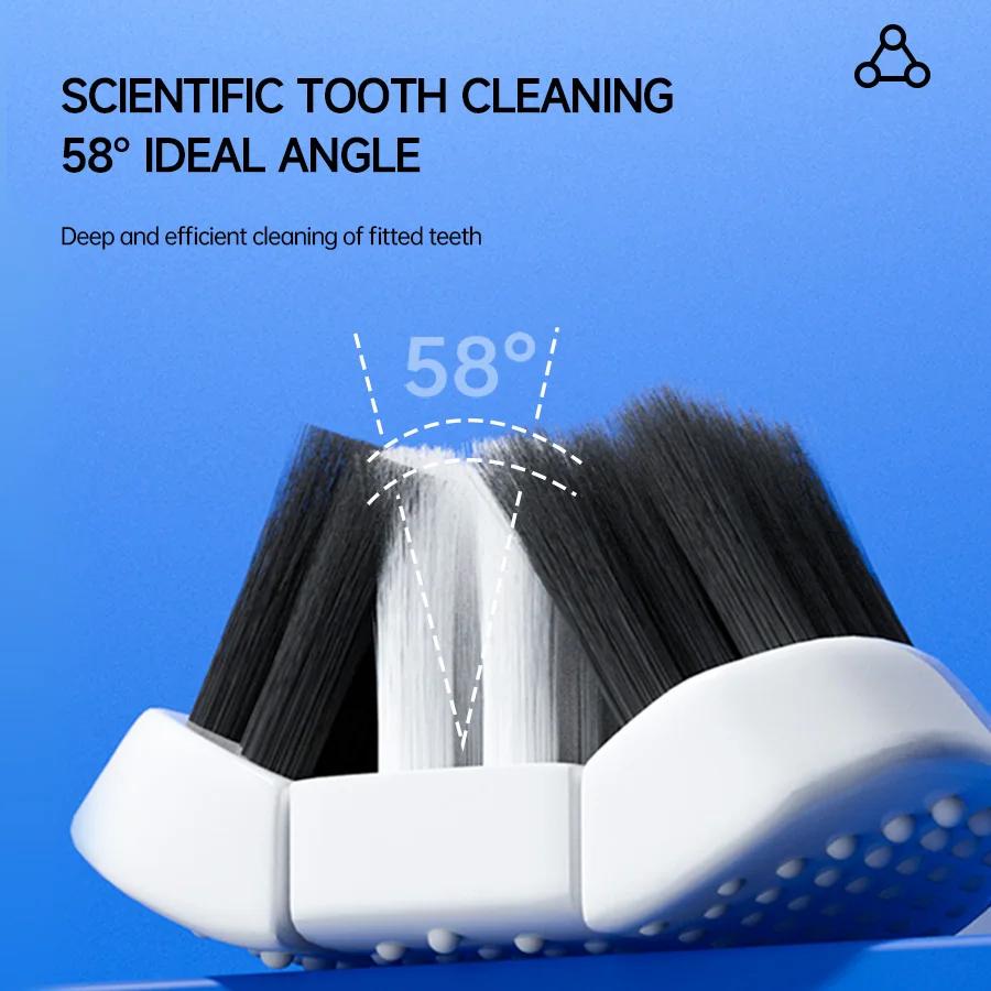 Brosse à dents manuelle 3D 6 pièces brosse à dents souple en forme de U à trois côtés pour le nettoy