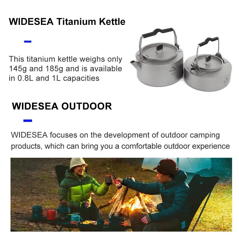 Widesea Camping titane bouilloire en plein air thé café bouilloire vaisselle Pot fournitures plats t