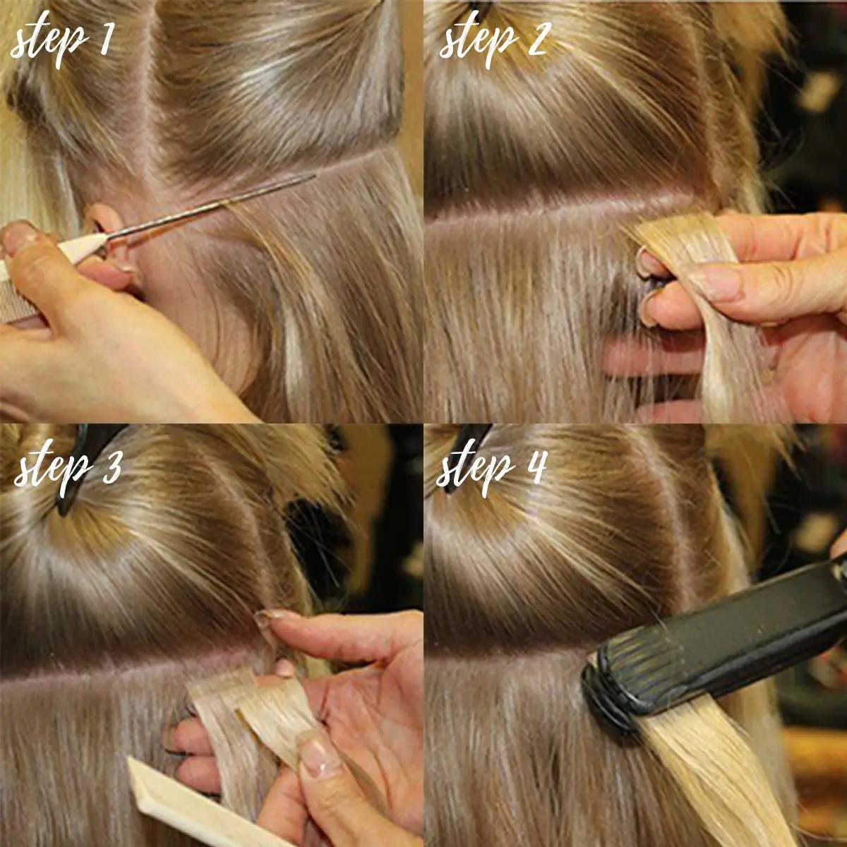 20 pouces 10 pièces bande dans les Extensions de cheveux synthétique longue bande droite postiche sa