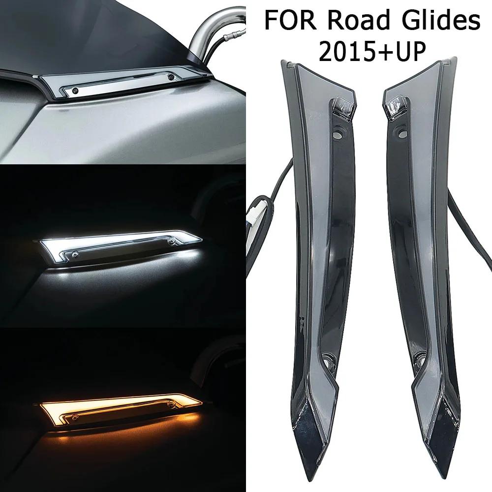 Lampes décoratives de pare-brise de traceur chromé/noir de moto, feux de jour et clignotants pour Ha