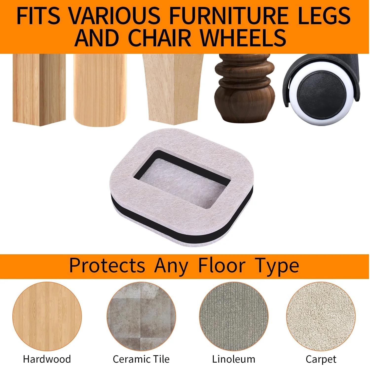 Bouchon de roue de chaise de bureau, gobelets à roulettes pour meubles, protecteurs de sol en bois,
