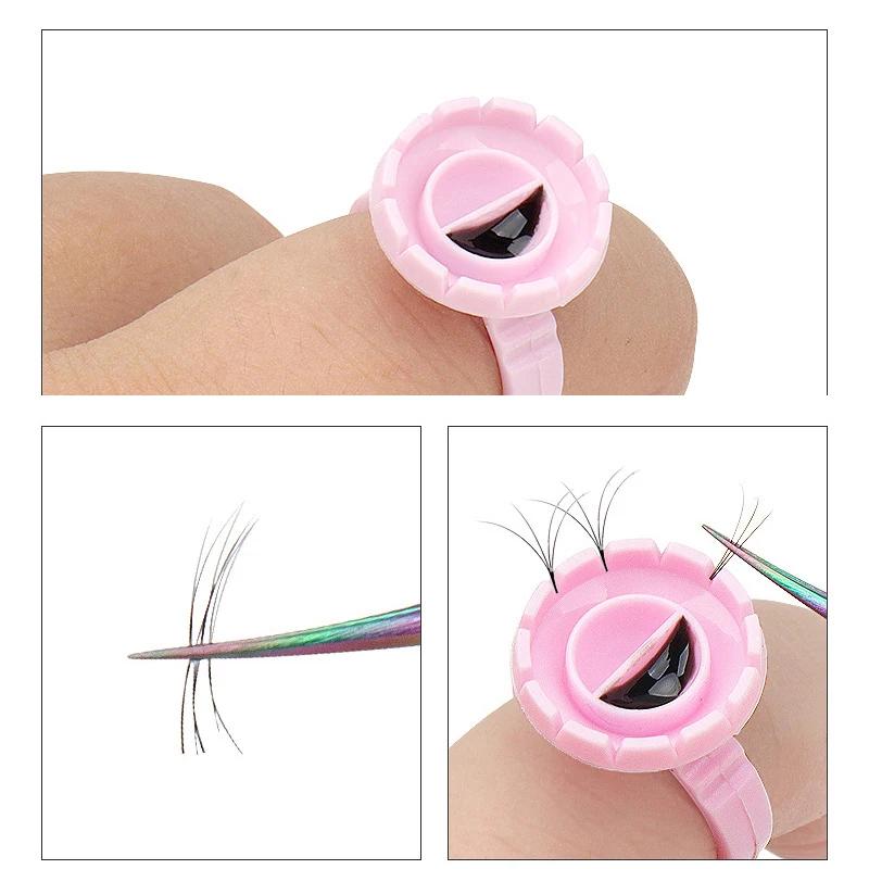 50/100 pièces en gros jetable cils colle ventilateur tasse anneaux support conteneur tatouage Pigmen