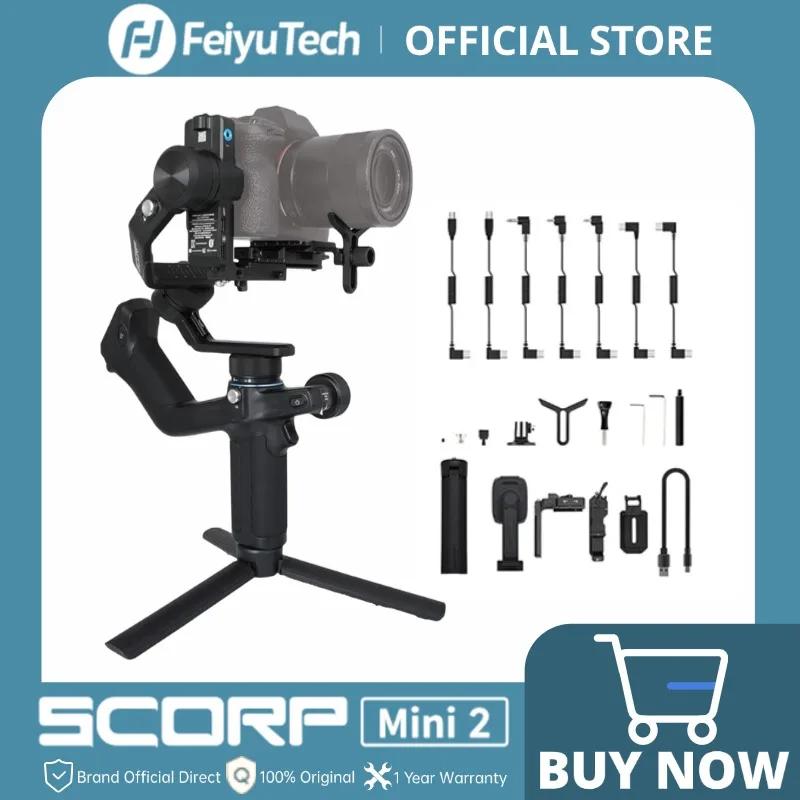 FeiyuTech SCORP Mini 2 Gimbal Portable 3 Axes pour Appareil Photo Hybride, Caméra d’Action et Smartp