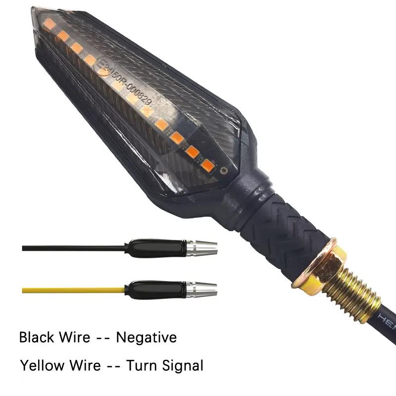 Clignotants de moto E24, clignotant coulant, 12led, indicateur de clignotant ambre, 12V, M10, marque