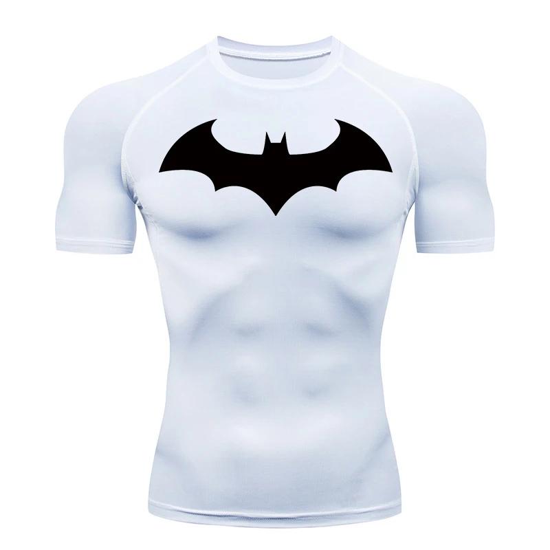 Chemise compression homme graphique chauve-souris manches courtes protection éruptions sport