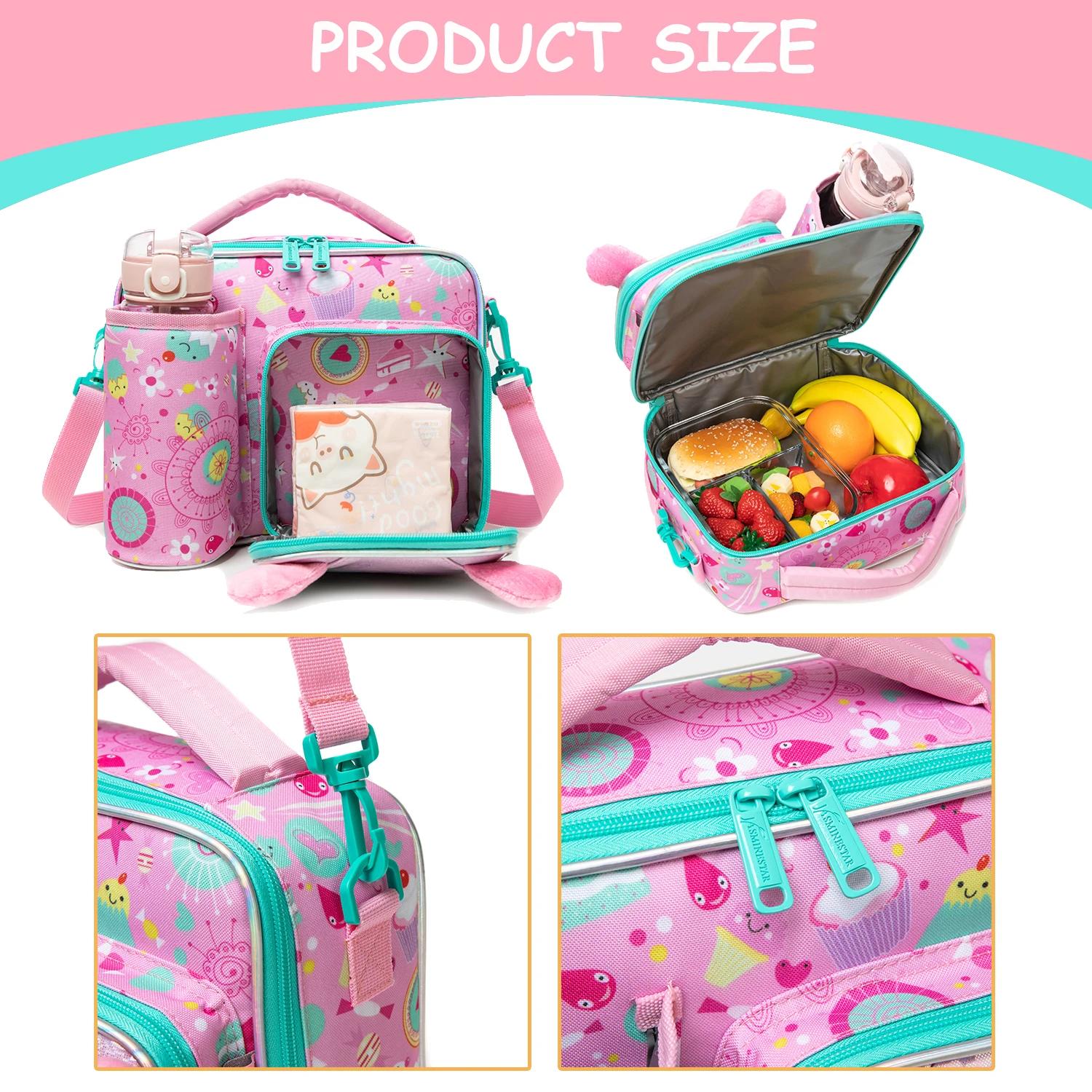 Boîte à déjeuner pour enfants, ensemble de sacs de repas, sac à déjeuner lavable et sac étanche réut