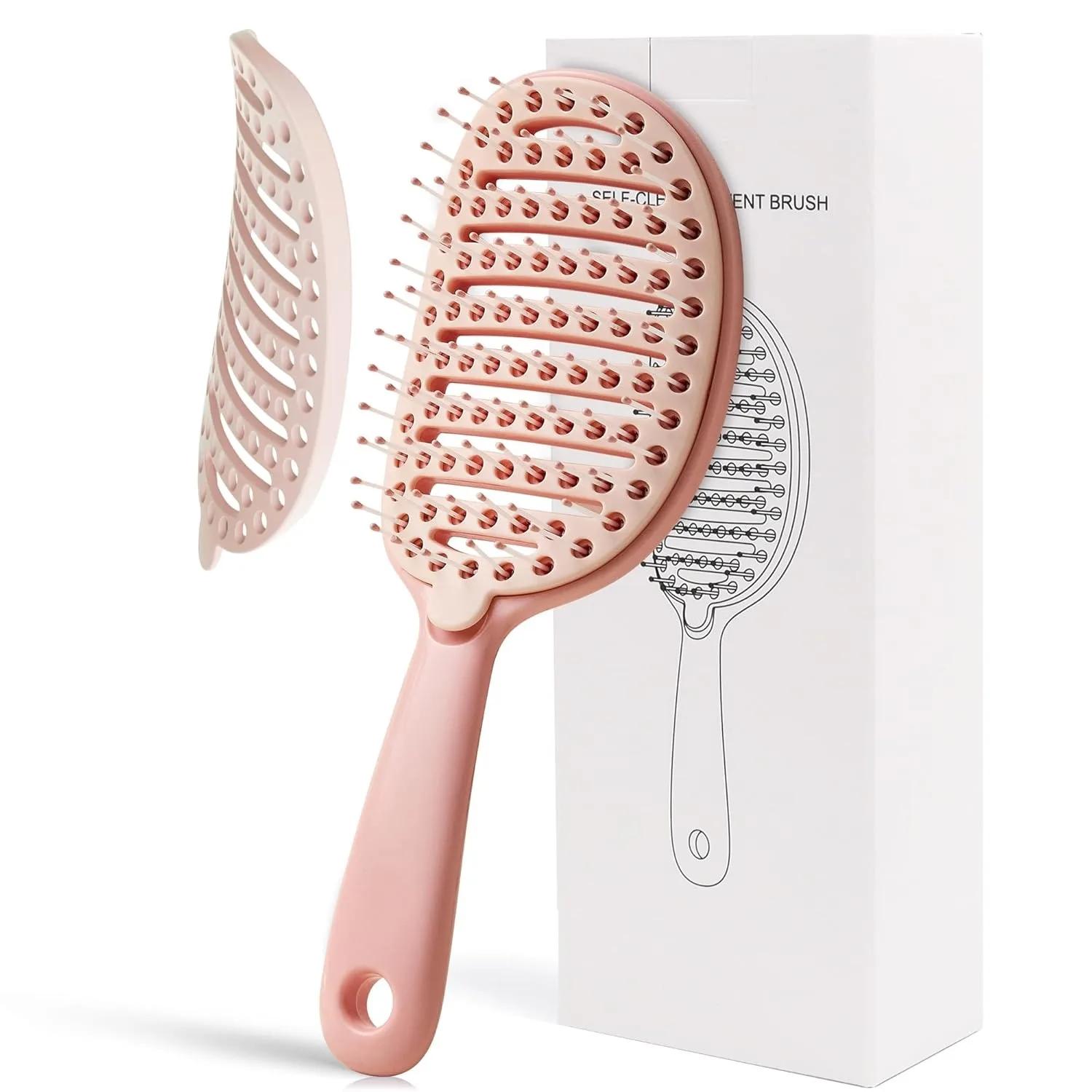 Brosse à cheveux volumisante avec livres intégrés, coiffure, massage, point d'acupuncture, peigne à