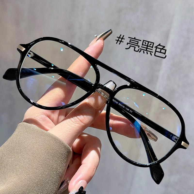 Lunettes de lecture pilote à grande monture Anti-lumière bleue pour hommes et femmes, lumière à la m