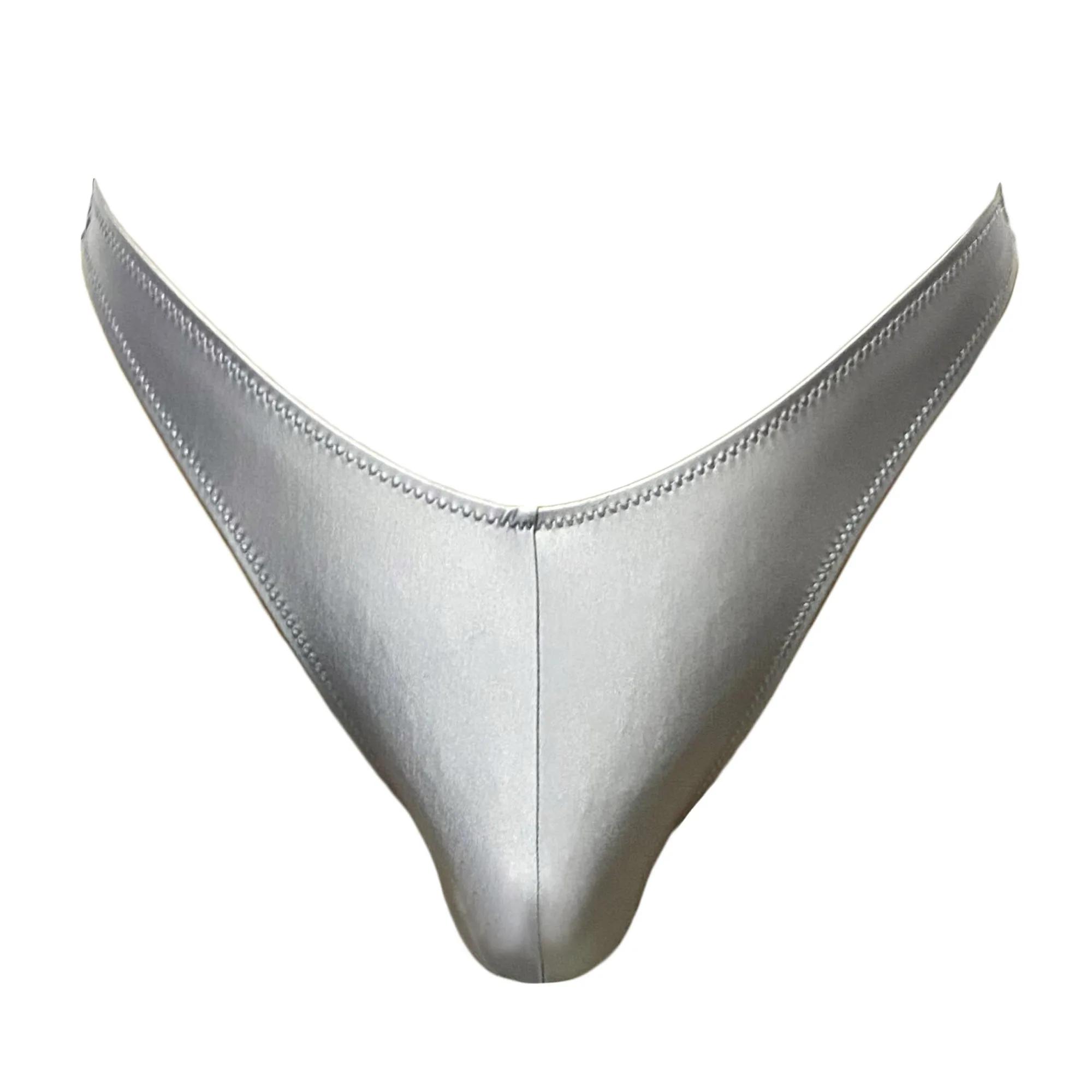 String pour hommes taille basse en satin brillant - Sous-vêtement V-shape confortable et stylé
