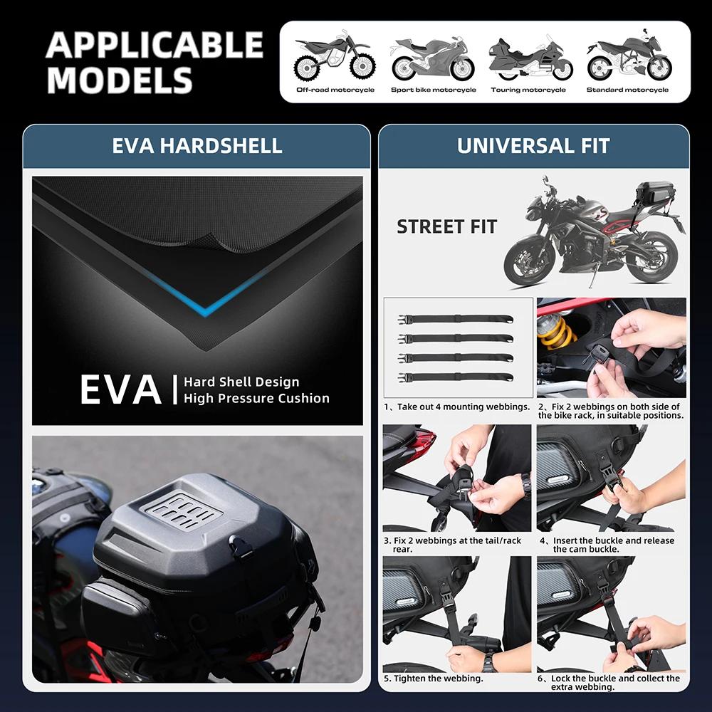Bal inowalk-Sac à Dos Étanche pour Moto, Coque Rigide, Boîte de Selle de Siège Arrière, Bagages de V