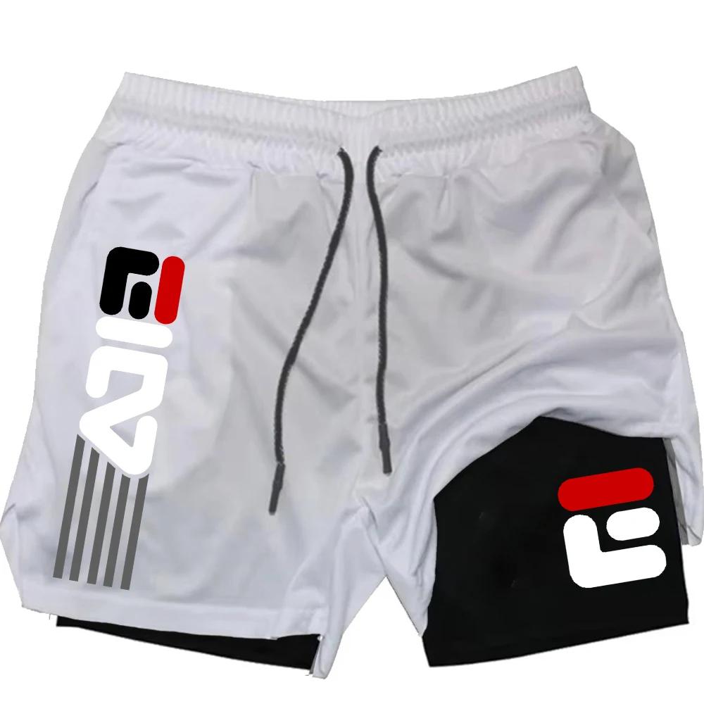 Shorts de sport pour hommes, shorts d'entraînement à double couche, 2 en 1, séchage rapide, pantalon