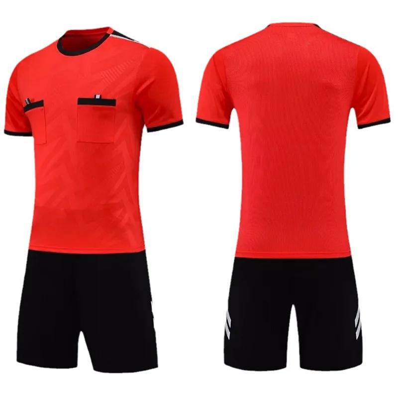 Kits de Football 2025, uniformes d'arbitre pour hommes, maillots de Football, chemises avec poches,