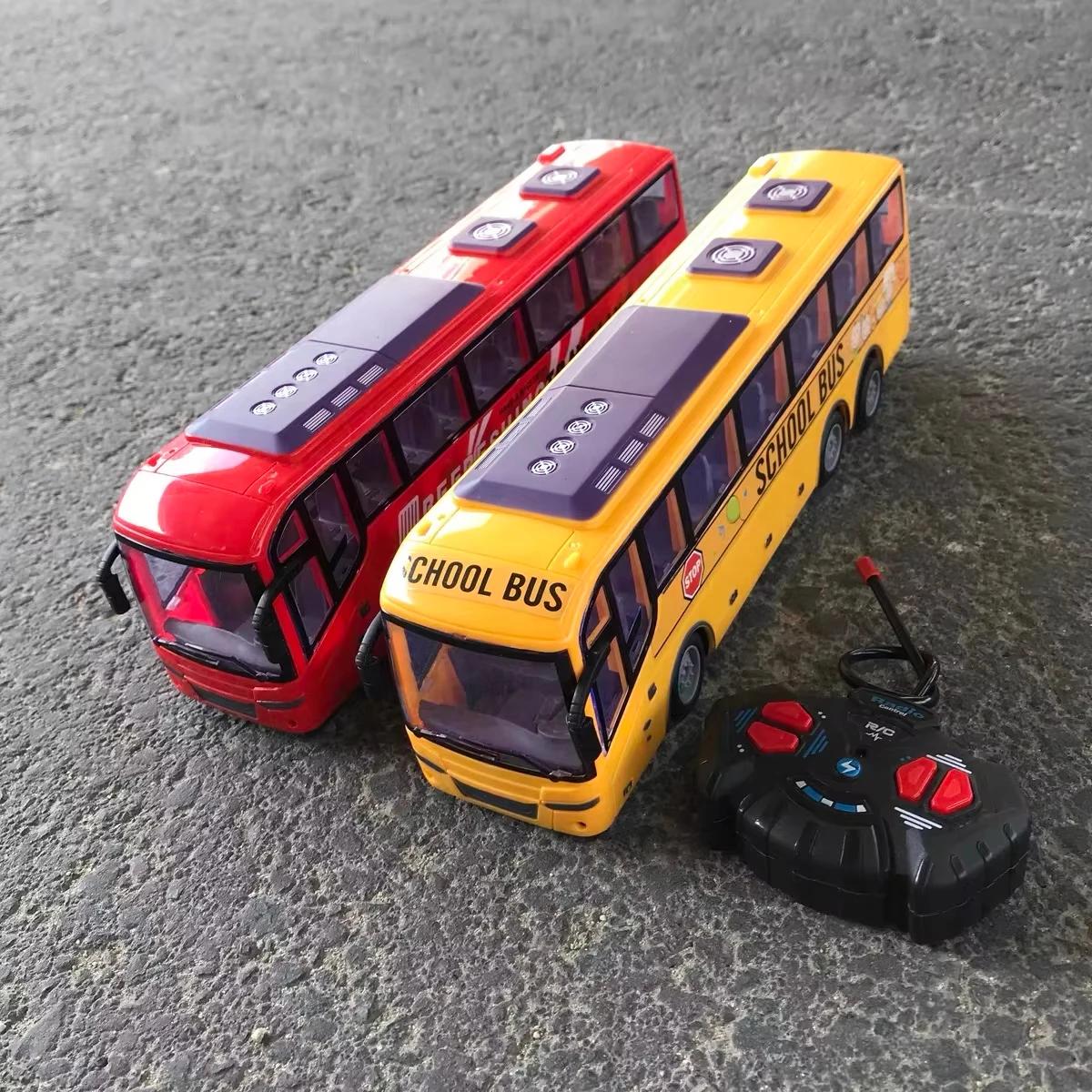 Bus électrique télécommandé 1/30 Rc, voiture avec Tour léger, modèle de ville scolaire 27Mhz, Machin